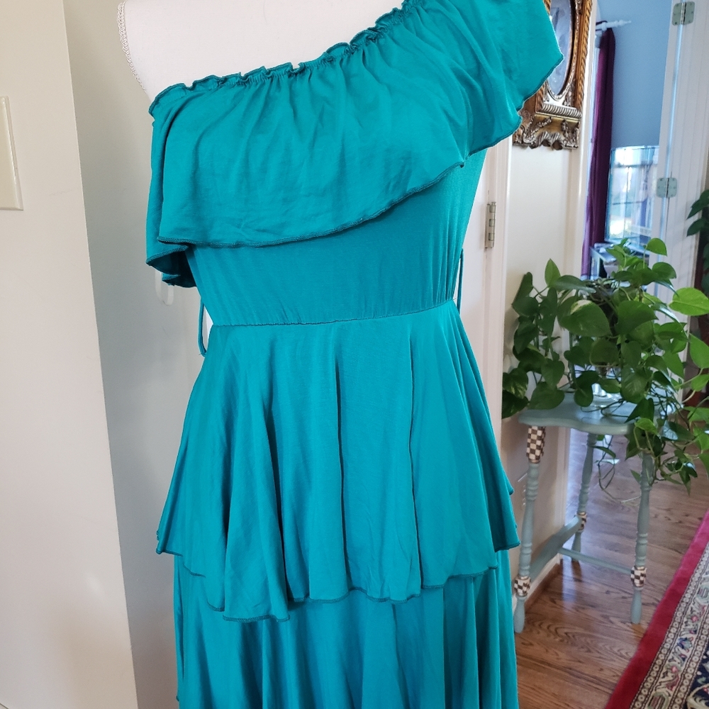 marshmallow teal blue dress.